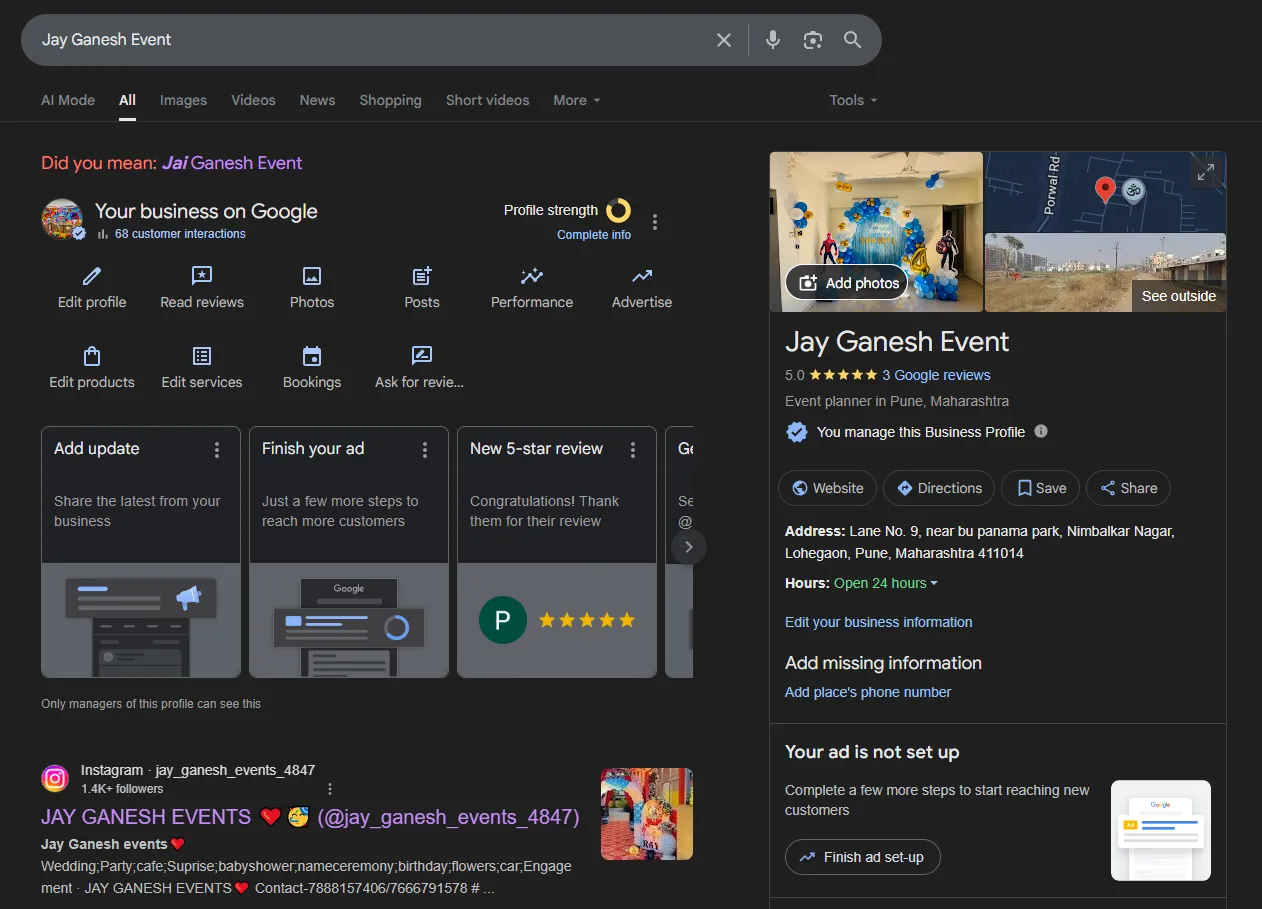 Jay Ganesh Event Management - Before